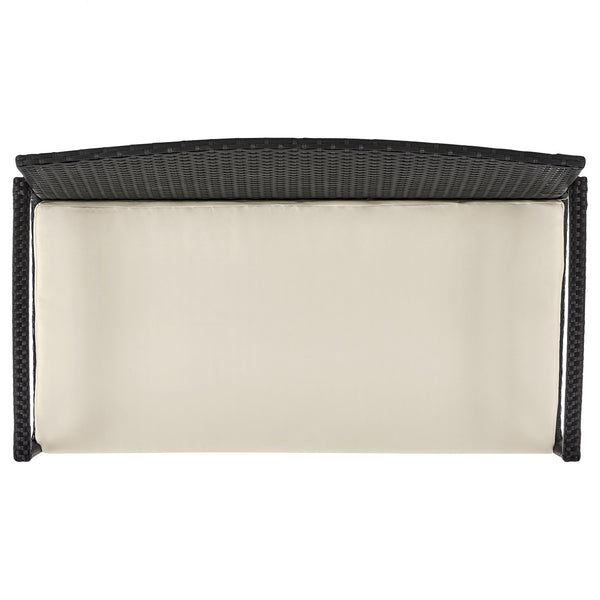 English Elm Noli Outdoor 4-Piece Conversation Set with Removable Washable Cushions and Tempered Glass Table Black+Cream B365P398248