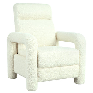 English Elm Christopher Knight Home® - 31.25" Push Back Recliner Plush Teddy Fleece Upholstered Armchair with Foam & Pocket Springs Comfort 90–120–150° Adjustments Beige N763P212864A