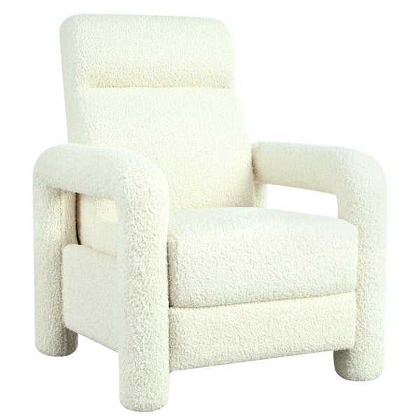 English Elm Christopher Knight Home® - 31.25" Push Back Recliner Plush Teddy Fleece Upholstered Armchair with Foam & Pocket Springs Comfort 90–120–150° Adjustments Beige N763P212864A