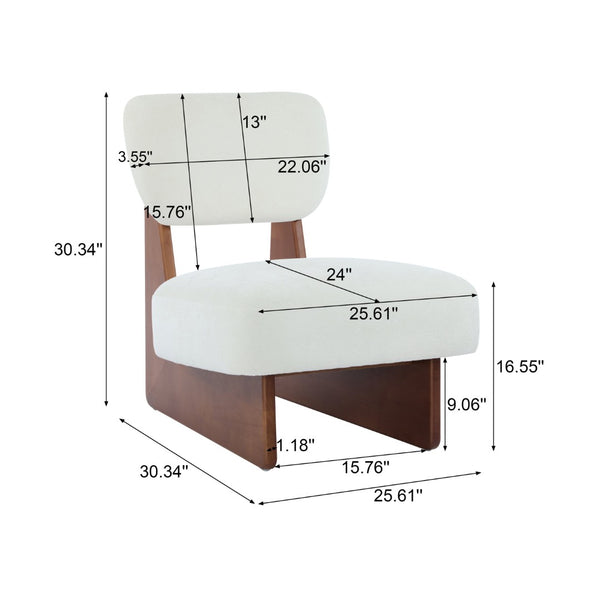 English Elm [set of 2] Beige Polyester Barrel Lounge Chairs with Black Wood Base for Living Room Beige,Walnut N767P373046W