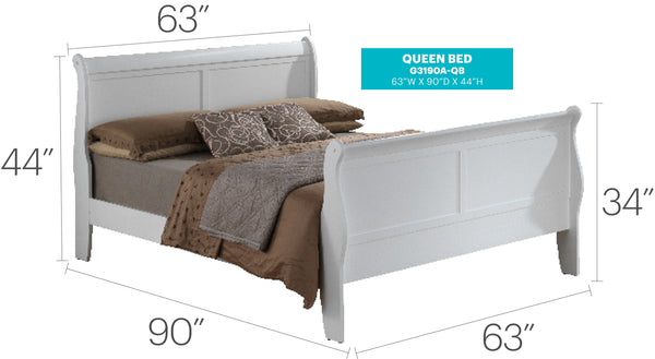 English Elm Elegant Traditional White Bed Frame - Timeless Design, Durable Construction & Versatile Style For Any Room B078S00368