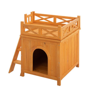 English Elm Weatherproof Pine Wood Catio Outdoor Cat Enclosure with Platforms Ramps and Pvc Roof N843MP003N