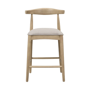 English Elm Christopher Knight Home® - COUNTER Ladder Back Farmhouse Counter Stool Set of 2 with Upholstered Seats and Tapered Rubberwood Legs Grey N771P339881D