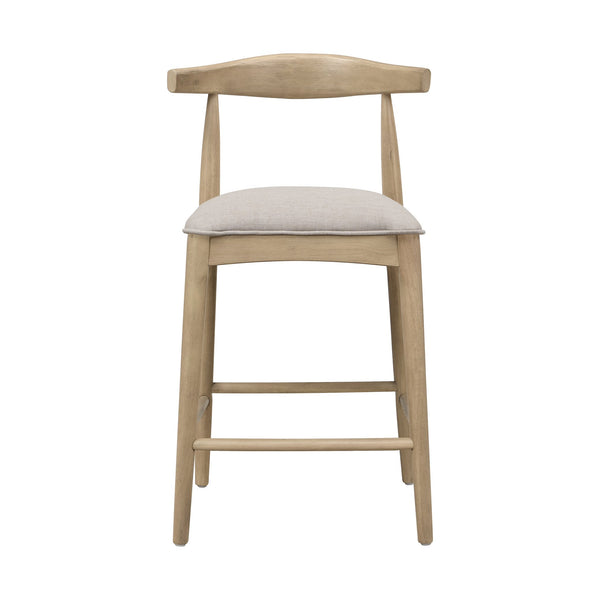 English Elm Christopher Knight Home® - COUNTER Ladder Back Farmhouse Counter Stool Set of 2 with Upholstered Seats and Tapered Rubberwood Legs Grey N771P339881D