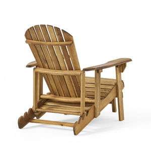 English Elm Malibu Acacia Wood Reclining Adirondack Chair with Built-in Footrest for Outdoor Lounging 57345.00NTLS