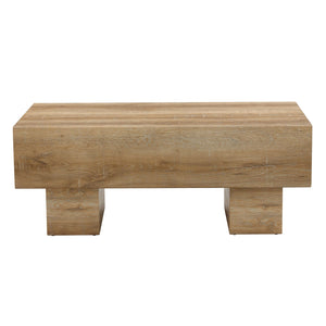 English Elm Modern Light Wood Texture MDF Coffee Table 43.3"x21.6"x17.2" — Spacious Top, Sturdy Legs, Easy Clean Finish W1151P295247