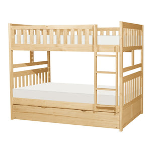 English Elm Bunk Bed Twin Over Full Solid Pine Frame with Guard Rails for Youth Bedroom B011S02416