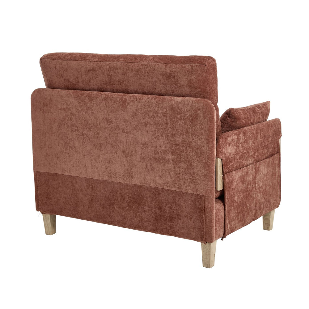 English Elm Foldable sofa bed recliner with three pillows, 3-in-1 convertible sleeper for small spaces, mid-century modern comfort Orange W395P290558