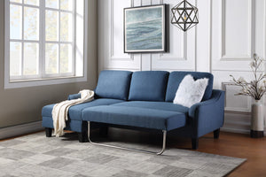 OSP Home Furnishings Lester Chaise Sofa Blue