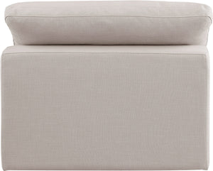 Comfy Beige Linen Textured Fabric Modular Armless Chair 187Beige-Armless Meridian Furniture