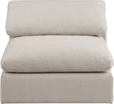 Comfy Beige Linen Textured Fabric Modular Armless Chair 187Beige-Armless Meridian Furniture