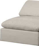 Comfy Beige Linen Textured Fabric Modular Armless Chair 187Beige-Armless Meridian Furniture