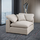 Comfy Beige Linen Textured Fabric Modular Corner Chair 187Beige-Corner Meridian Furniture