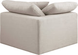 Comfy Beige Linen Textured Fabric Modular Corner Chair 187Beige-Corner Meridian Furniture