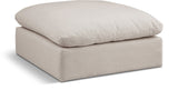 Comfy Beige Linen Textured Fabric Modular Ottoman 187Beige-Ott Meridian Furniture