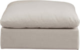 Comfy Beige Linen Textured Fabric Modular Ottoman 187Beige-Ott Meridian Furniture