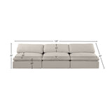 Comfy Beige Linen Textured Fabric Modular Sofa 187Beige-S117 Meridian Furniture