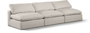 Comfy Beige Linen Textured Fabric Modular Sofa 187Beige-S117 Meridian Furniture