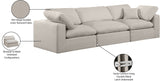 Comfy Beige Linen Textured Fabric Modular Sofa 187Beige-S119 Meridian Furniture