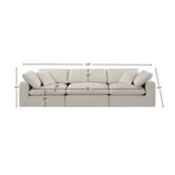 Comfy Beige Linen Textured Fabric Modular Sofa 187Beige-S119 Meridian Furniture