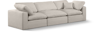 Comfy Beige Linen Textured Fabric Modular Sofa 187Beige-S119 Meridian Furniture