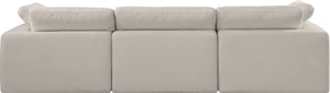 Comfy Beige Linen Textured Fabric Modular Sofa 187Beige-S119 Meridian Furniture