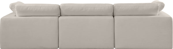 Comfy Beige Linen Textured Fabric Modular Sofa 187Beige-S119 Meridian Furniture