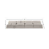 Comfy Beige Linen Textured Fabric Modular Sofa 187Beige-S156 Meridian Furniture