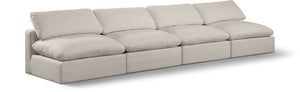 Comfy Beige Linen Textured Fabric Modular Sofa 187Beige-S156 Meridian Furniture