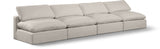 Comfy Beige Linen Textured Fabric Modular Sofa 187Beige-S156 Meridian Furniture