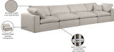 Comfy Beige Linen Textured Fabric Modular Sofa 187Beige-S158 Meridian Furniture