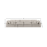 Comfy Beige Linen Textured Fabric Modular Sofa 187Beige-S158 Meridian Furniture