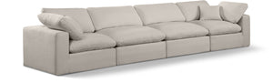 Comfy Beige Linen Textured Fabric Modular Sofa 187Beige-S158 Meridian Furniture