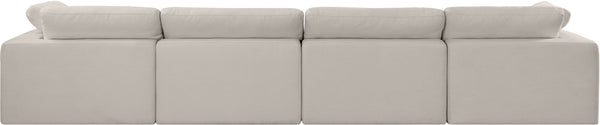 Comfy Beige Linen Textured Fabric Modular Sofa 187Beige-S158 Meridian Furniture