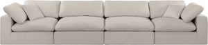 Comfy Beige Linen Textured Fabric Modular Sofa 187Beige-S158 Meridian Furniture
