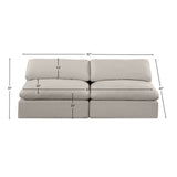 Comfy Beige Linen Textured Fabric Modular Sofa 187Beige-S78 Meridian Furniture