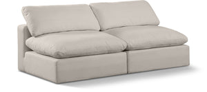 Comfy Beige Linen Textured Fabric Modular Sofa 187Beige-S78 Meridian Furniture