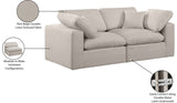 Comfy Beige Linen Textured Fabric Modular Sofa 187Beige-S80 Meridian Furniture