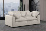 Comfy Beige Linen Textured Fabric Modular Sofa 187Beige-S80 Meridian Furniture