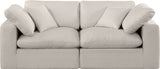 Comfy Beige Linen Textured Fabric Modular Sofa 187Beige-S80 Meridian Furniture