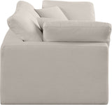 Comfy Beige Linen Textured Fabric Modular Sofa 187Beige-S80 Meridian Furniture