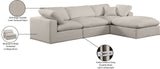 Comfy Beige Linen Textured Fabric Modular Sectional 187Beige-Sec4A Meridian Furniture