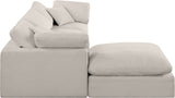 Comfy Beige Linen Textured Fabric Modular Sectional 187Beige-Sec4A Meridian Furniture