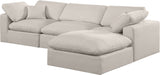 Comfy Beige Linen Textured Fabric Modular Sectional 187Beige-Sec4A Meridian Furniture