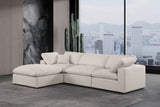 Comfy Beige Linen Textured Fabric Modular Sectional 187Beige-Sec4A Meridian Furniture