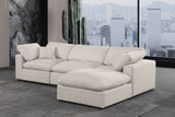 Comfy Beige Linen Textured Fabric Modular Sectional 187Beige-Sec4A Meridian Furniture