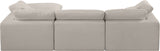 Comfy Beige Linen Textured Fabric Modular Sectional 187Beige-Sec4A Meridian Furniture