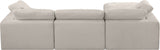 Comfy Beige Linen Textured Fabric Modular Sectional 187Beige-Sec4A Meridian Furniture