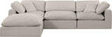 Comfy Beige Linen Textured Fabric Modular Sectional 187Beige-Sec4A Meridian Furniture