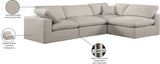 Comfy Beige Linen Textured Fabric Modular Sectional 187Beige-Sec4B Meridian Furniture